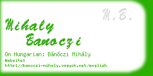 mihaly banoczi business card